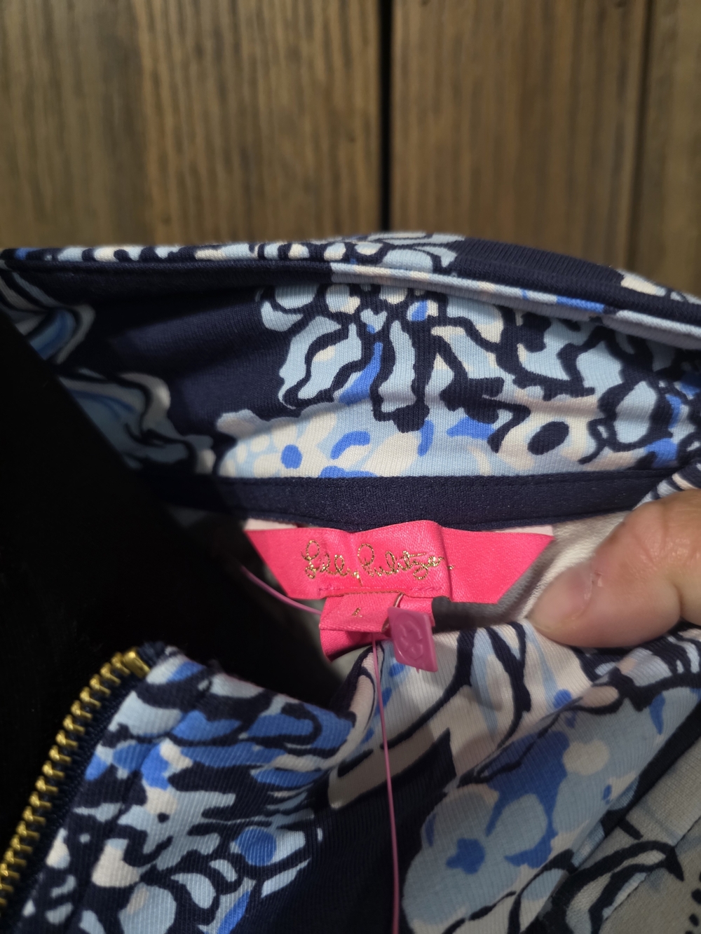 NWT Lilly Pulitzer Blue Floral Popover - Picture 4 of 4